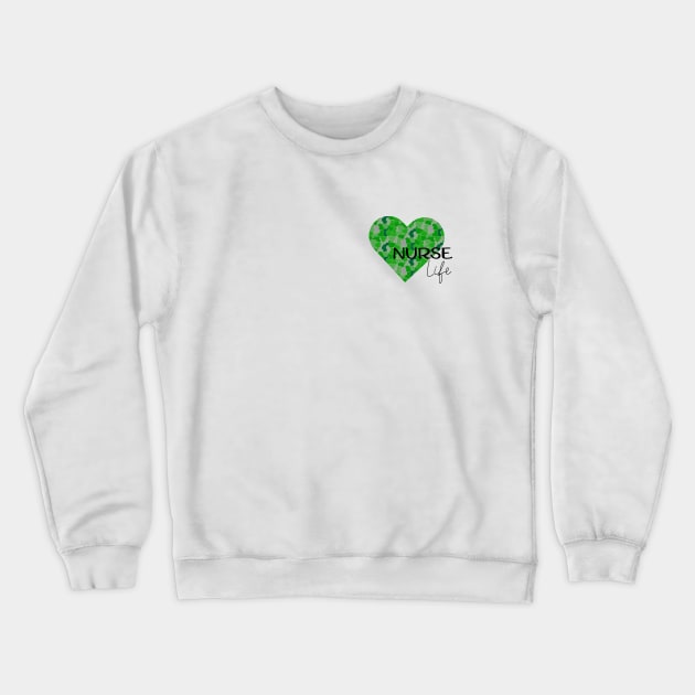 Nurse Life green camo hart design Crewneck Sweatshirt by Anines Atelier